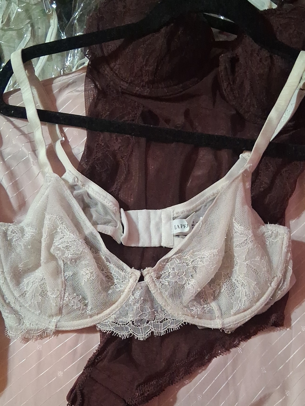 La Perla Pale Blush Sheer Lace Underwire Bra